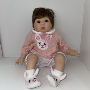Realistic Girl Doll Fully Dressed Milidool Brown Hair Blue Eyes Reborn Life Like